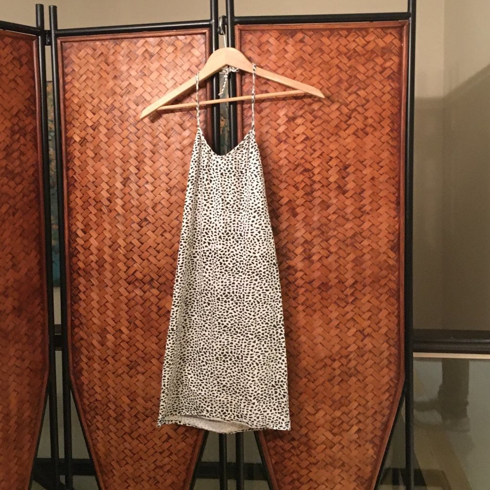 RARE GREEK IMPORT Athens Punk Shop Leopard Halter Mini Dress XS